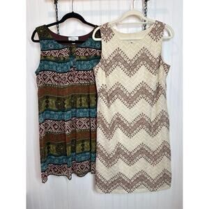 Dressbarn Dress Chevron Aztec Sleeveless Mini & Midi Shift Womens Bundle Size 12